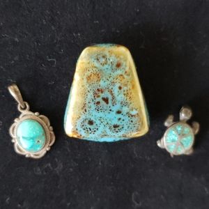 Turquoise Pendants.  (3)